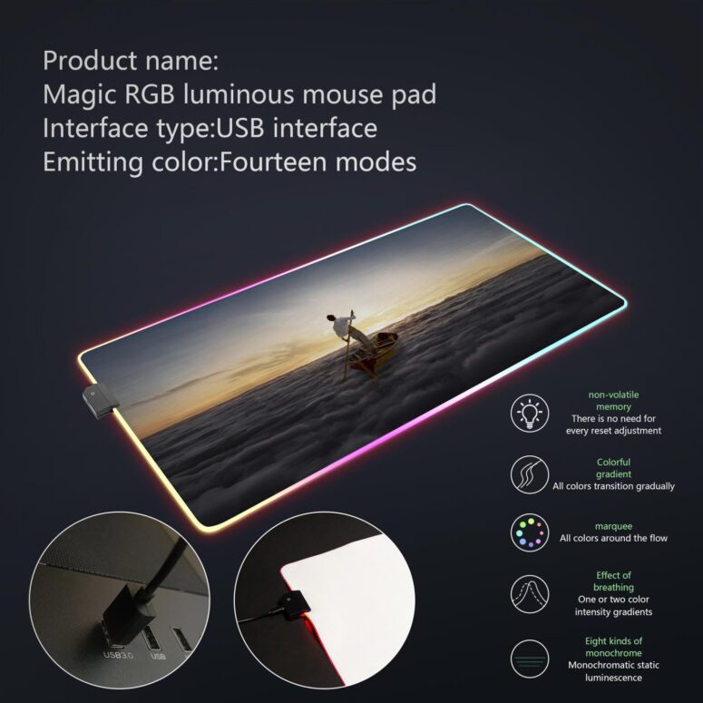 The Endless River Magic RGB Pink Floyd Luminous Mouse Pad Led