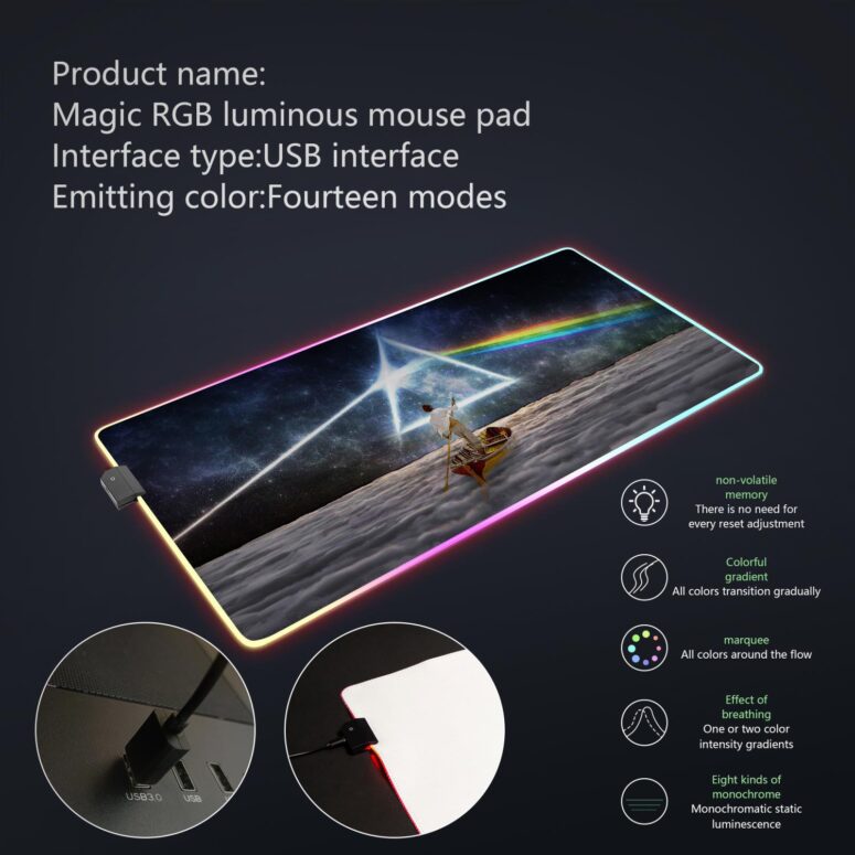The Endless River x DSOTM Magic RGB Pink Floyd Luminous Mouse Pad Led The Endless River x DSOTM Magic RGB Pink Floyd Luminous Mouse Pad Led