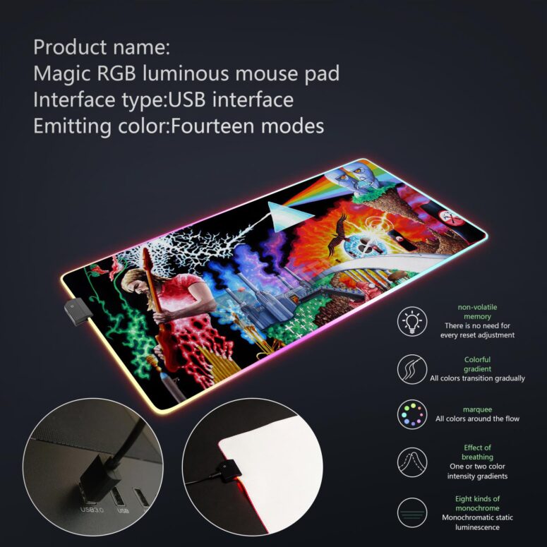 The Pink Floyd Experience Magic RGB Luminous Mouse Pad Led
