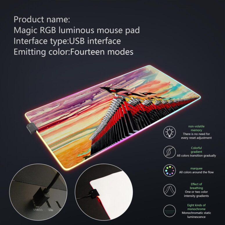 The Wall Hammer Drawing Art Magic RGB Pink Floyd Luminous Mouse Pad Led The Wall Hammer Drawing Art Magic RGB Pink Floyd Luminous Mouse Pad Led