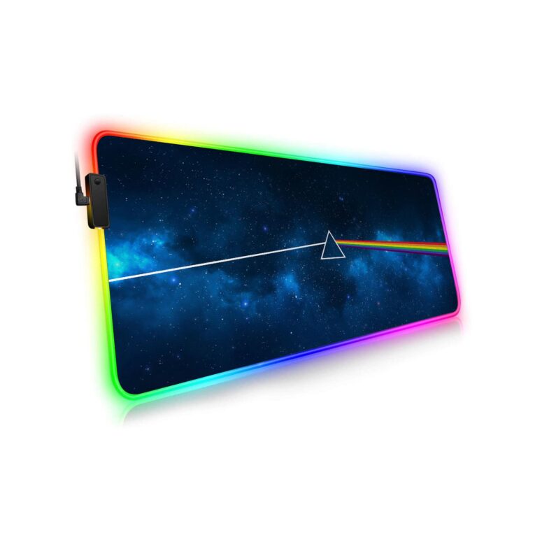 Dark Side Of The Moon Art Blue Magic RGB Pink Floyd Luminous Mouse Pad Led