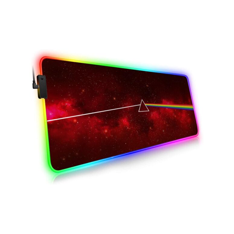 Dark Side Of The Moon Art Red Magic RGB Pink Floyd Luminous Mouse Pad Led