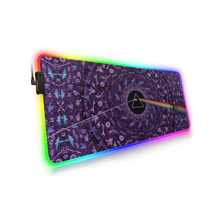Pink Floyd Dark Side of the Moon Album Psychedelic Magic RGB Luminous Mouse Pad Led