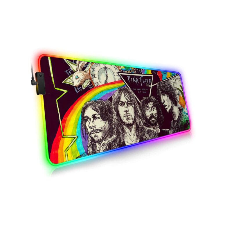 Pink Floyd The dark side of the moon Illustration Magic RGB Luminous Mouse Pad Led