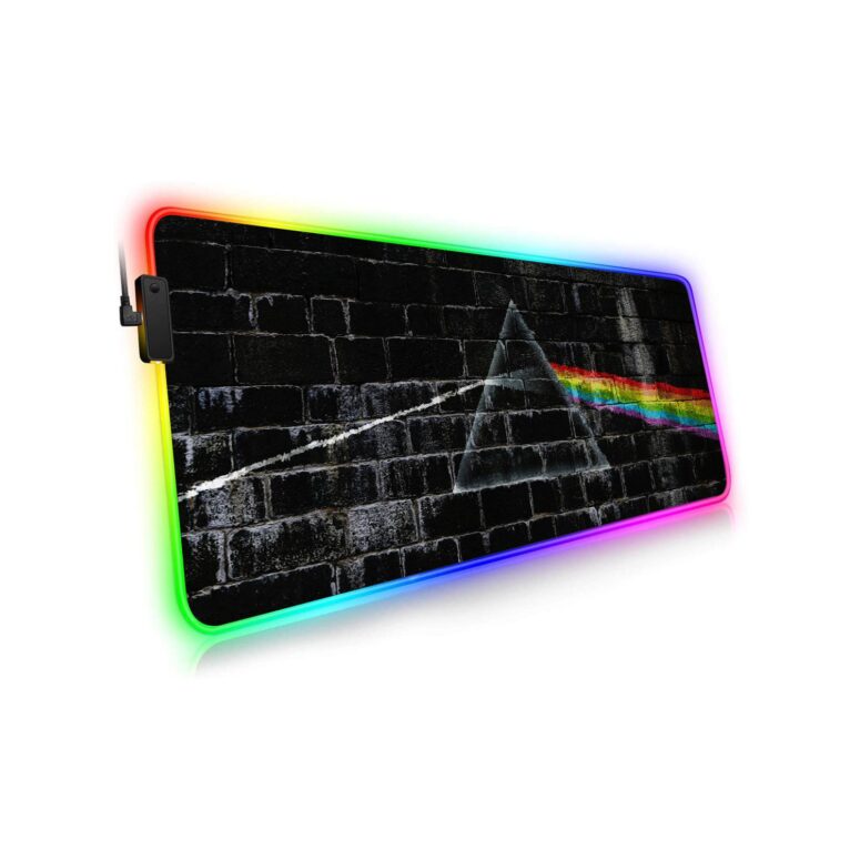 The Dark Side Of The Moon In The Wall Art Magic RGB Pink Floyd Luminous Mouse Pad Led