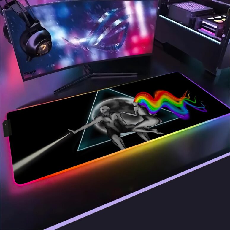 Adam Eva Pink Floyd Magic RGB Luminous Mouse Pad Led Adam Eva Pink Floyd Magic RGB Luminous Mouse Pad Led