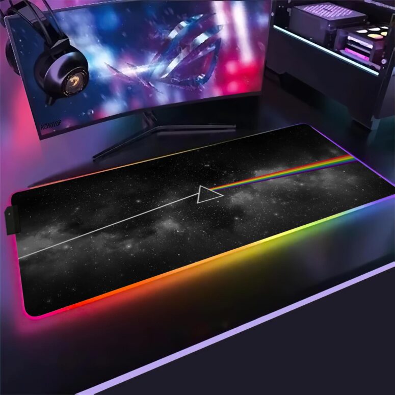 Dark Side Of The Moon Art Black Magic RGB Pink Floyd Luminous Mouse Pad Led Dark Side Of The Moon Art Black Magic RGB Pink Floyd Luminous Mouse Pad Led