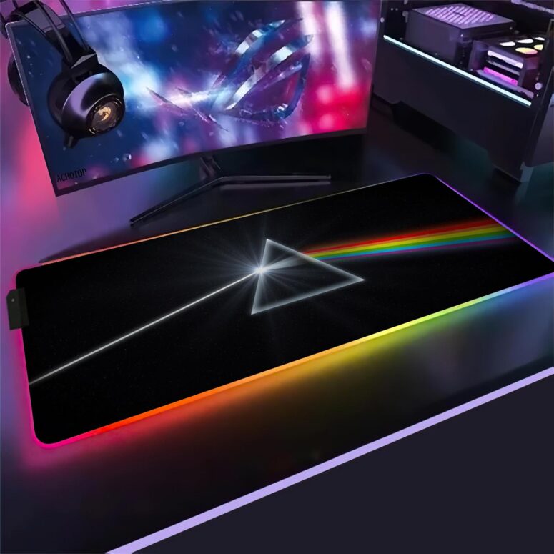 The Dark Side of the Moon Remastered Magic RGB Pink Floyd Luminous Mouse Pad Led