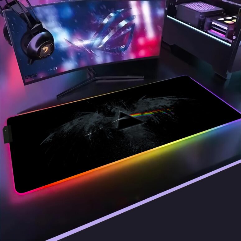 Dark Side Of The Moon Eagle Art Magic RGB Pink Floyd Luminous Mouse Pad Led Dark Side Of The Moon Eagle Art Magic RGB Pink Floyd Luminous Mouse Pad Led