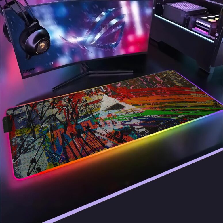Dark Side Of The Moon Painting Stretched Magic RGB Pink Floyd Luminous Mouse Pad Led Dark Side Of The Moon Painting Stretched Magic RGB Pink Floyd Luminous Mouse Pad Led