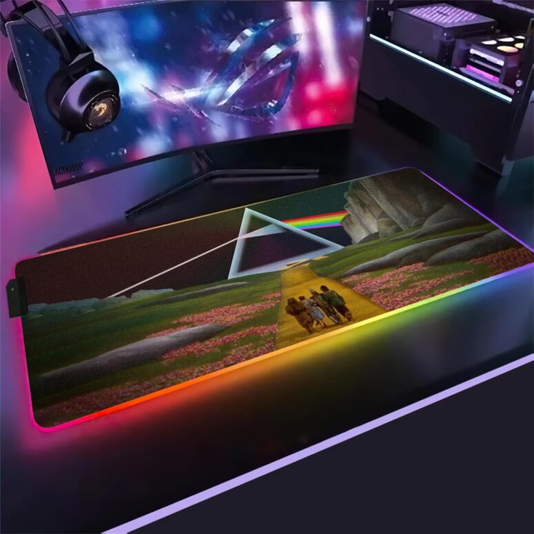 Dark Side of the Rainbow x Wizard of Oz at The Logan Theatre Magic RGB Pink Floyd Luminous Mouse Pad Led