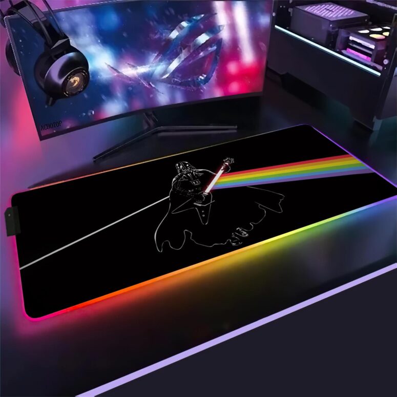 Darth Vader of The Moon Magic RGB Pink Floyd Luminous Mouse Pad Led Darth Vader of The Moon Magic RGB Pink Floyd Luminous Mouse Pad Led