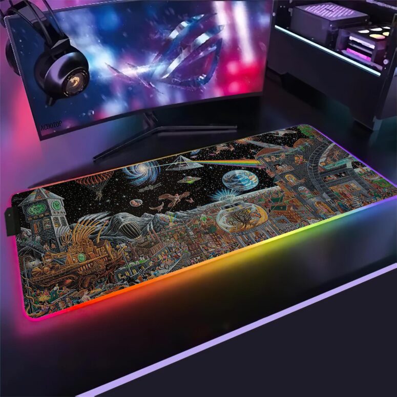 Echoes From The Darkside Of The Moon Magic RGB Pink Floyd Luminous Mouse Pad Led Echoes From The Darkside Of The Moon Magic RGB Pink Floyd Luminous Mouse Pad Led