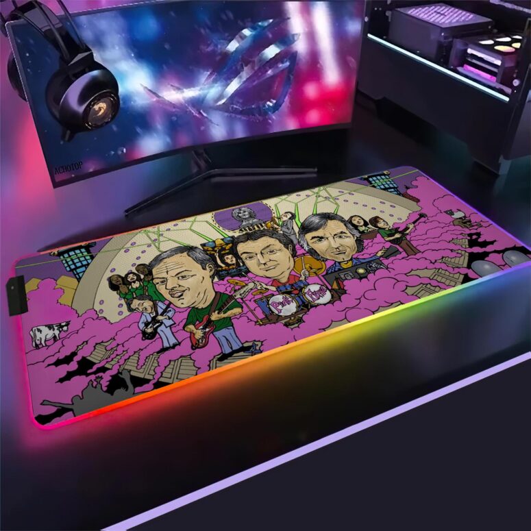 The Divison Bell October 94 Magic RGB Pink Floyd Luminous Mouse Pad Led