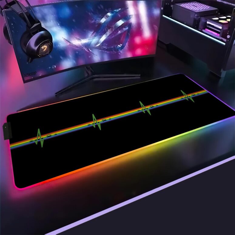 Pink Floyd HeartBeat Magic RGB Luminous Mouse Pad Led Pink Floyd HeartBeat Magic RGB Luminous Mouse Pad Led