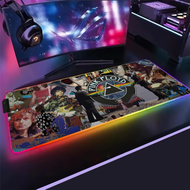 Pink Floyd Icons FAN Art Magic RGB Luminous Mouse Pad Led