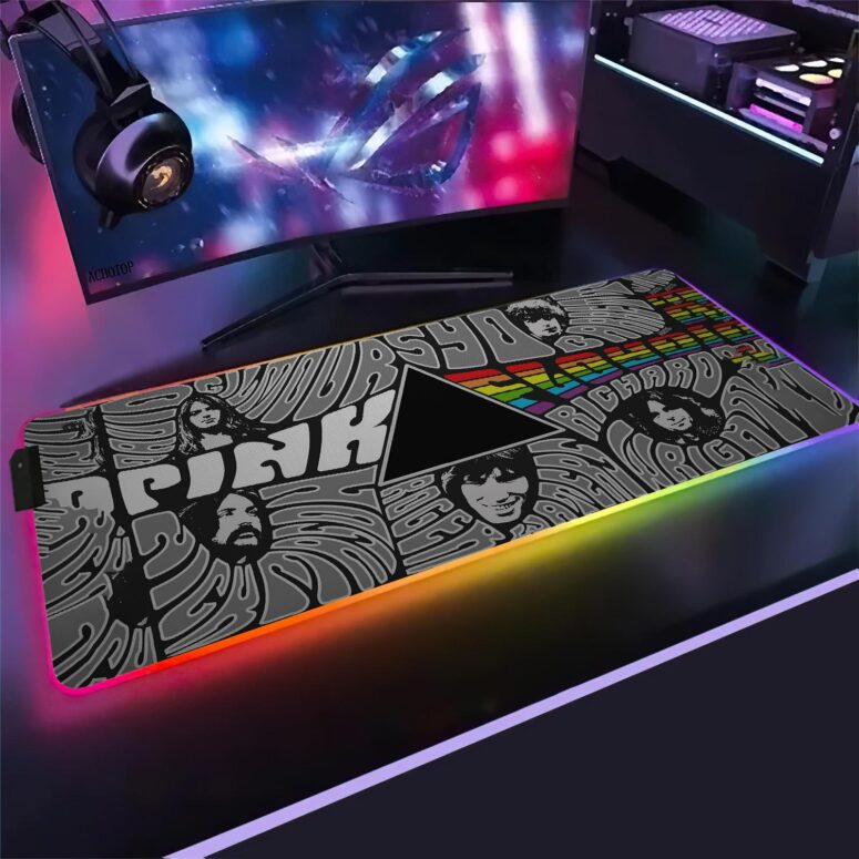 Pink floyd Member Art Magic RGB Luminous Mouse Pad Led