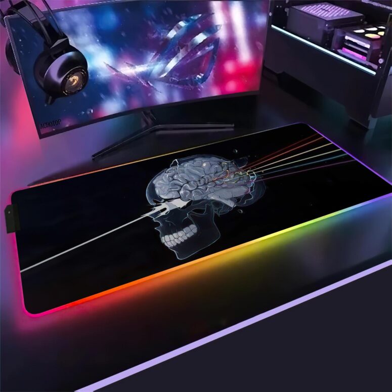 Skulll Dark Side Of The Moon Magic RGB Pink Floyd Luminous Mouse Pad Led Skulll Dark Side Of The Moon Magic RGB Pink Floyd Luminous Mouse Pad Led