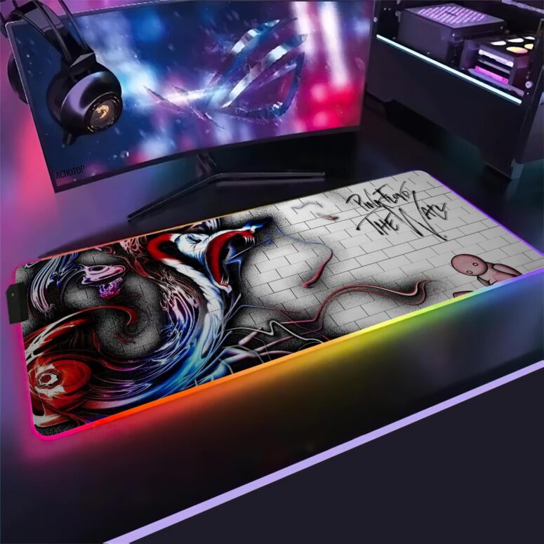 The Wall Fan Art Magic RGB Pink Floyd Luminous Mouse Pad Led