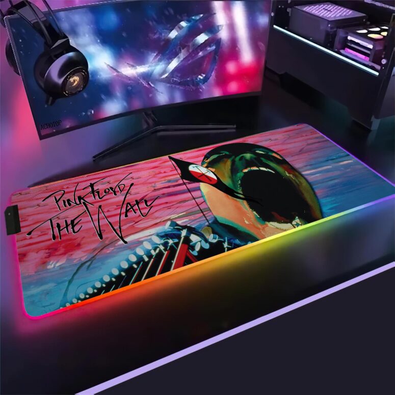 The Wall Hammers and Scream Magic RGB Pink Floyd Luminous Mouse Pad Led