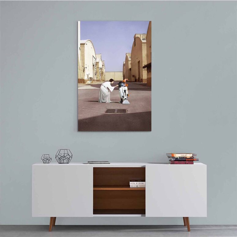 Pink Floyd Poster - Star Wars Princess Leia & R2D2 Wish You Were Here Pink Floyd Poster - Star Wars Princess Leia & R2D2 Wish You Were Here