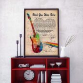 Wish You Were Here Pink Floyd Sign Guitar Canvas Vertical1pieces10 - OtherBrick