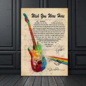 Wish You Were Here Pink Floyd Sign Guitar Canvas Vertical1pieces4 - OtherBrick