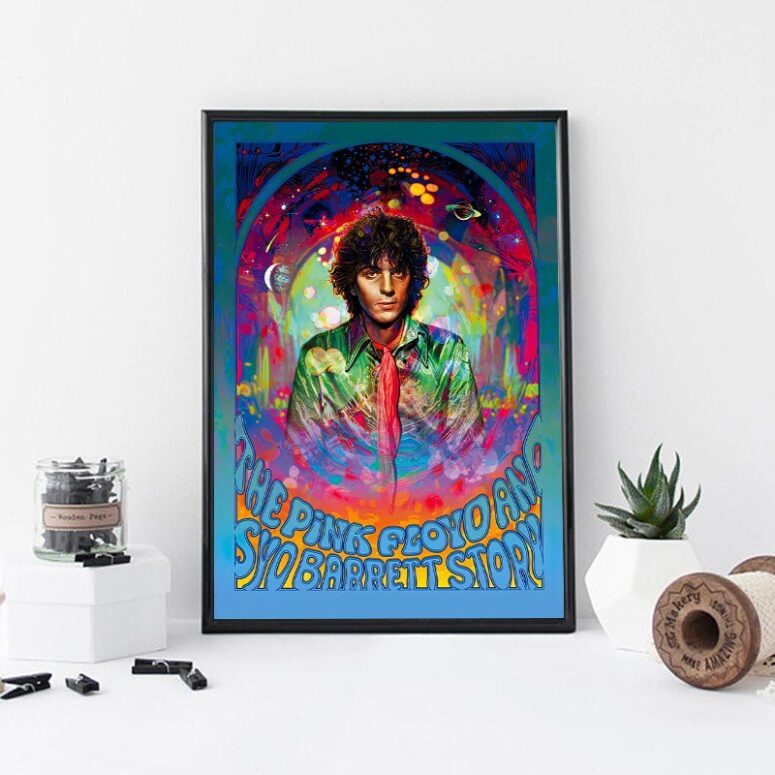 Syd Barrett Portrait Illustration Pink Floyd Canvas Syd Barrett Portrait Illustration Pink Floyd Canvas