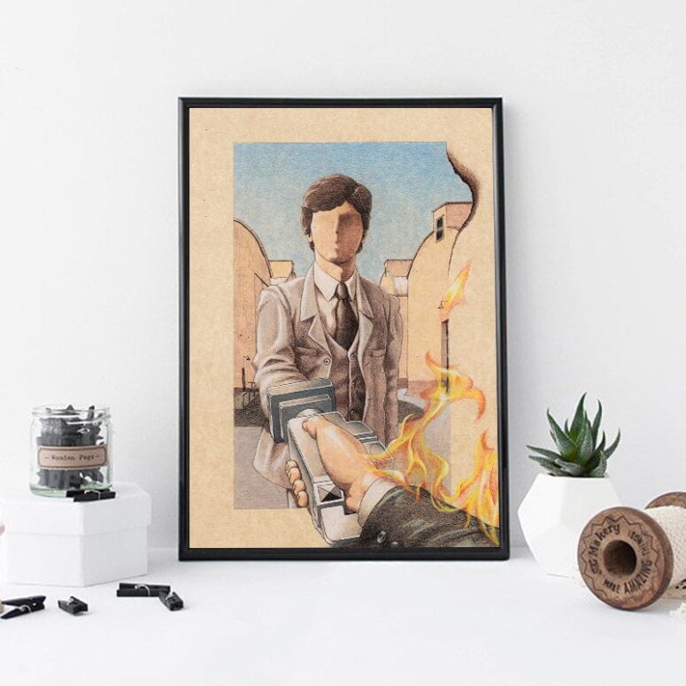 Welcome to the Machine Illustration Wish You Were Here Pink Floyd Canvas Welcome to the Machine Illustration Wish You Were Here Pink Floyd Canvas