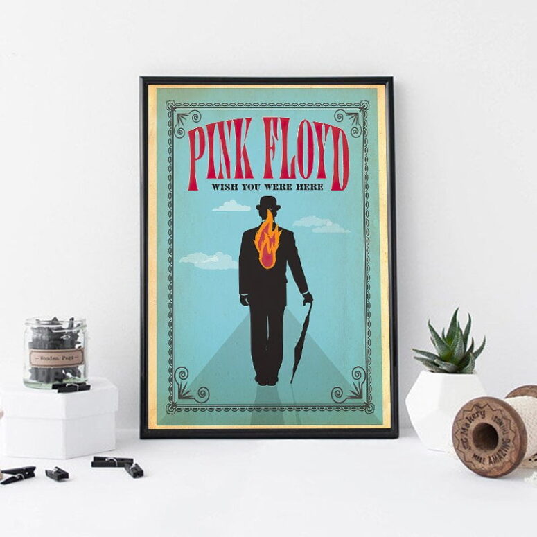 Wish You Were Here Pink Floyd Poster Pink Floyd Canvas Wish You Were Here Pink Floyd Poster Pink Floyd Canvas