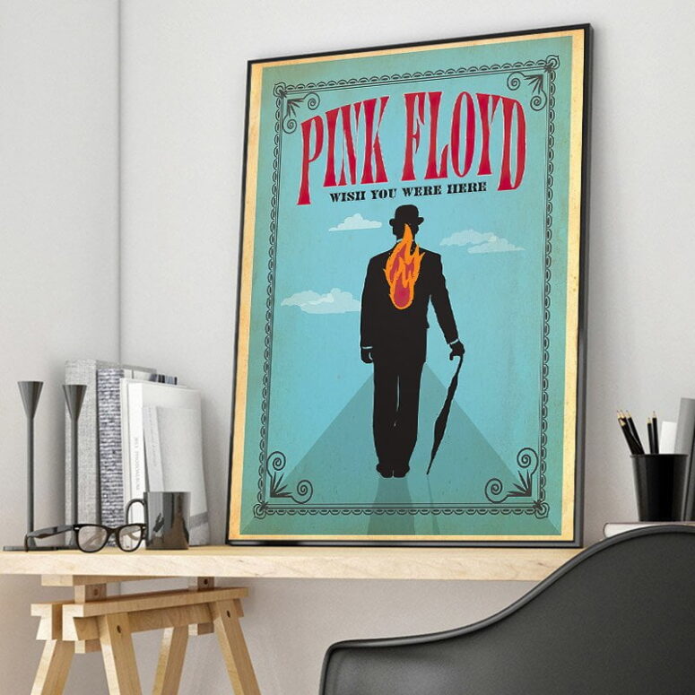 Wish You Were Here Pink Floyd Poster Pink Floyd Canvas Wish You Were Here Pink Floyd Poster Pink Floyd Canvas