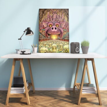 Animals Farm Tribute Painting Pink Floyd Canvas