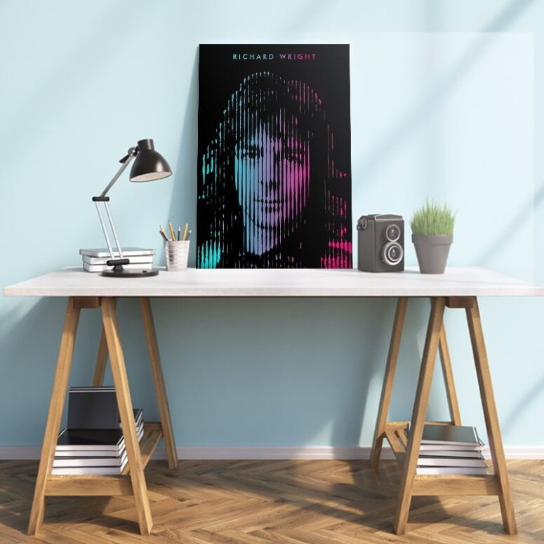 Richard Wright Line Art Pink Floyd Canvas