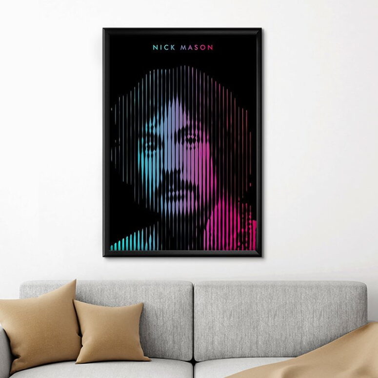 Nick Mason Line Art Pink Floyd Canvas Nick Mason Line Art Pink Floyd Canvas