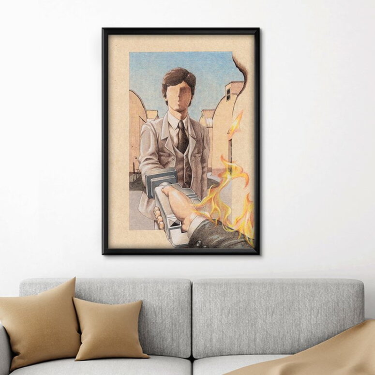 Welcome to the Machine Illustration Wish You Were Here Pink Floyd Canvas Welcome to the Machine Illustration Wish You Were Here Pink Floyd Canvas