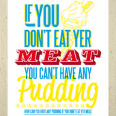 Pink Floyd Poster – Eat Yer Meat Music Lyrics The Classic Pink Floyd Song 2 - OtherBrick