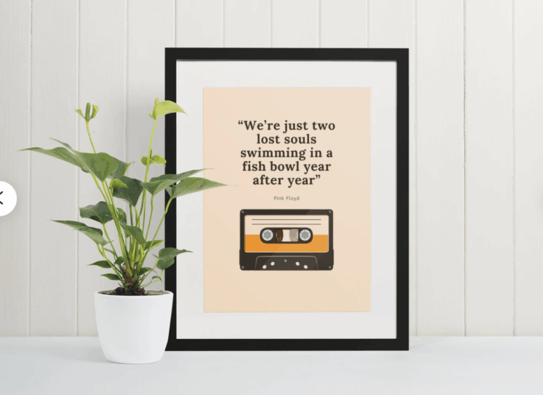 Pink Floyd Poster - Pink Floyd Inspired Song Lyrics Pink Floyd Poster - Pink Floyd Inspired Song Lyrics
