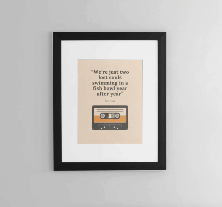 Pink Floyd Poster - Pink Floyd Inspired Song Lyrics Pink Floyd Poster - Pink Floyd Inspired Song Lyrics
