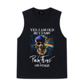 Skull Yes I Am Old But I Saw Pink Floyd On Stage Front Tank Black - OtherBrick