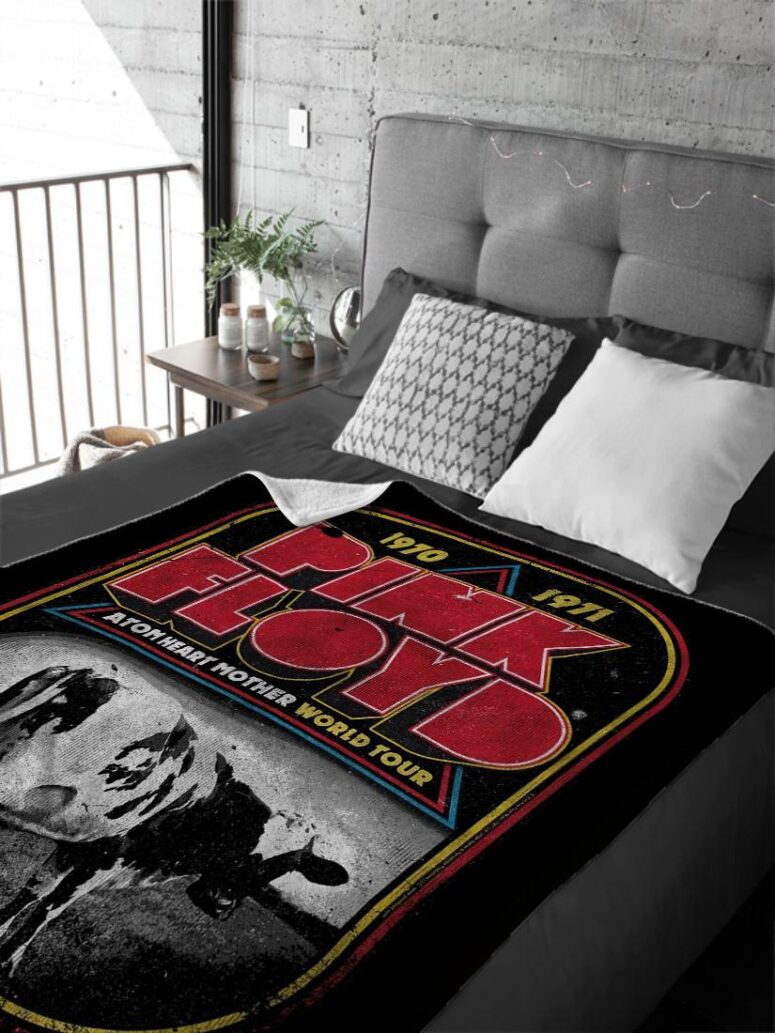 1970 1971 Atom Heart Mother World Tour Pink Floyd Velveteen Plush Blanket