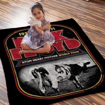 1970 1971 Atom Heart Mother World Tour Pink Floyd Velveteen Plush Blanket