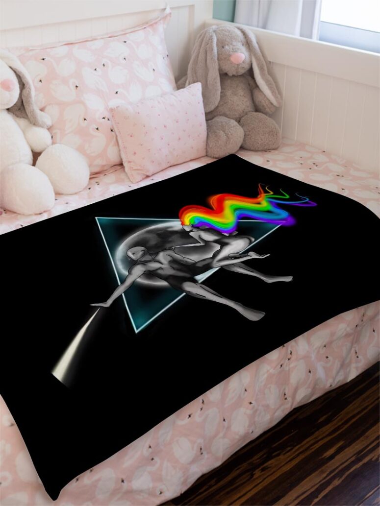 Adam Eva Pink Floyd Velveteen Plush Blanket Adam Eva Pink Floyd Velveteen Plush Blanket
