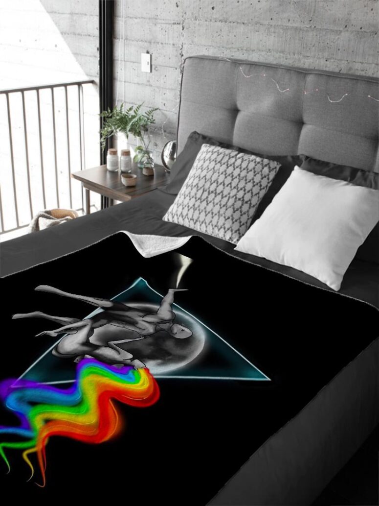 Adam Eva Pink Floyd Velveteen Plush Blanket Adam Eva Pink Floyd Velveteen Plush Blanket