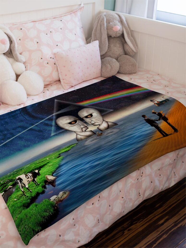 Album Art Pink Floyd Velveteen Plush Blanket Album Art Pink Floyd Velveteen Plush Blanket