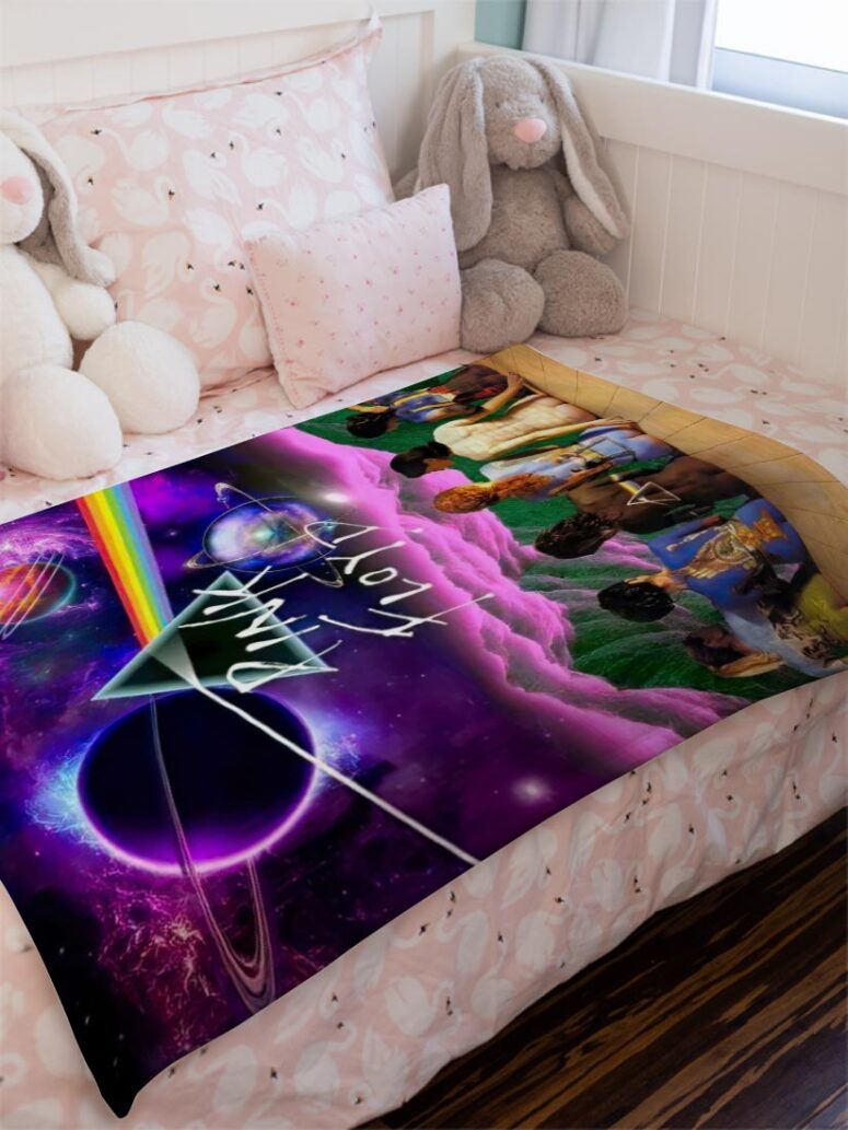 Album Illustration DSOTM Pink Floyd Velveteen Plush Blanket