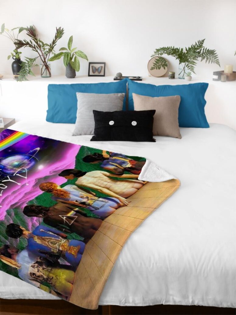 Album Illustration DSOTM Pink Floyd Velveteen Plush Blanket