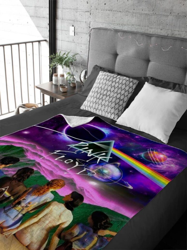 Album Illustration DSOTM Pink Floyd Velveteen Plush Blanket