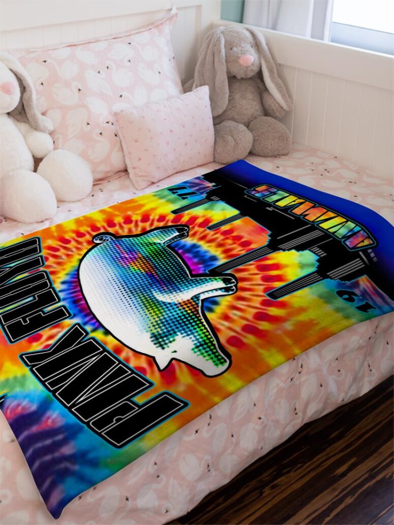 Animals 1977 TieDye Pink Floyd Velveteen Plush Blanket Animals 1977 TieDye Pink Floyd Velveteen Plush Blanket
