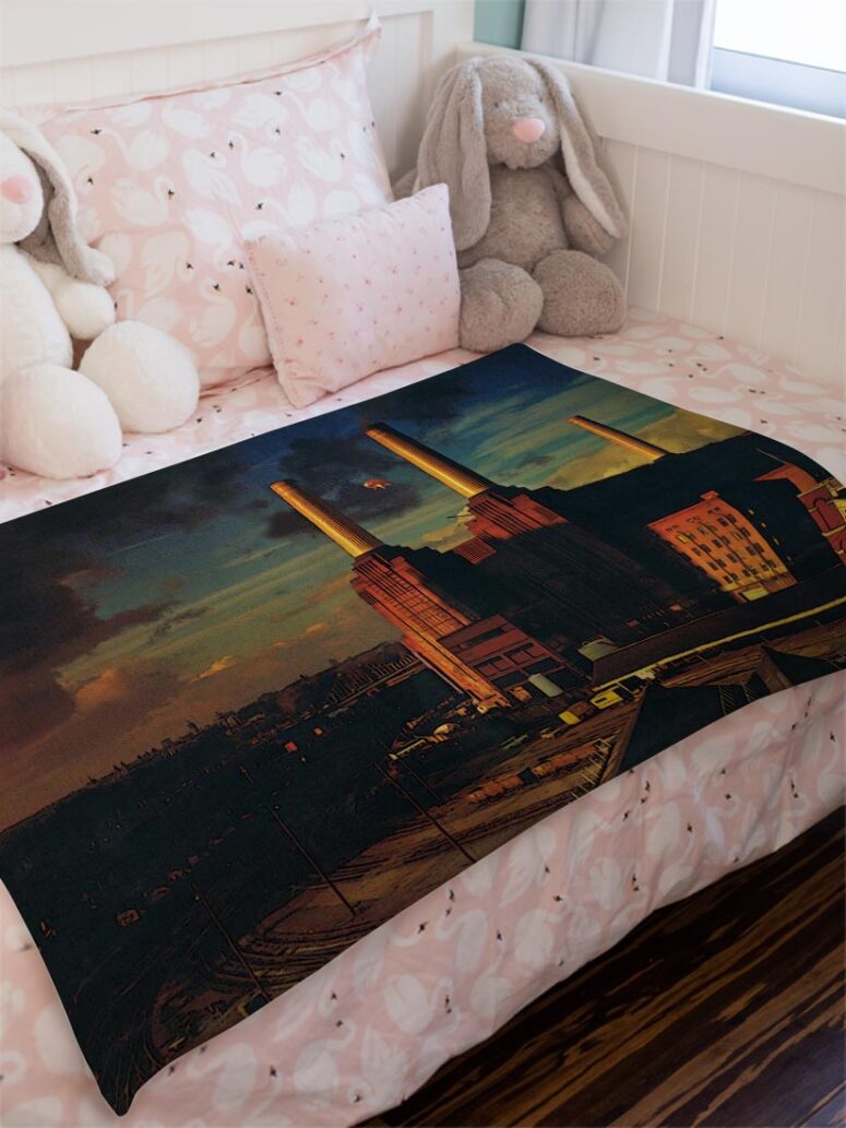 Animals Album Cover 1977 Pink Floyd Velveteen Plush Blanket Animals Album Cover 1977 Pink Floyd Velveteen Plush Blanket