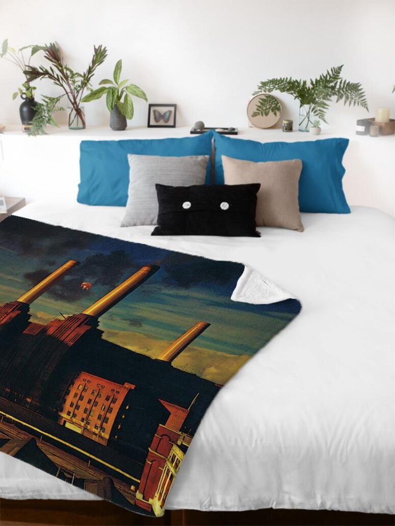 Animals Album Cover 1977 Pink Floyd Velveteen Plush Blanket Animals Album Cover 1977 Pink Floyd Velveteen Plush Blanket